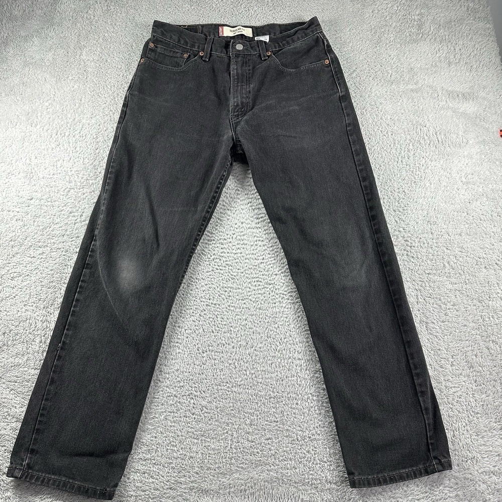 VINTAGE Levi 505 Jeans Mens 33x30 (30x29) Black Faded‎ Regular Fit Made in USA